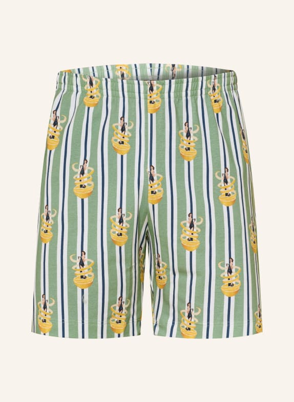 mey Schlafshorts Serie FIZZ & FLAVOURS HELLGRÜN / BLAU / WEISS