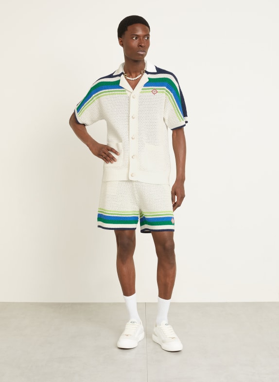 Casablanca Gebreid overhemd Regular Fit WIT / GROEN / BLAUW