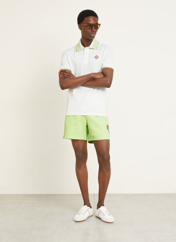 Casablanca Piqué poloshirt LAUREL WIT / LICHTGROEN
