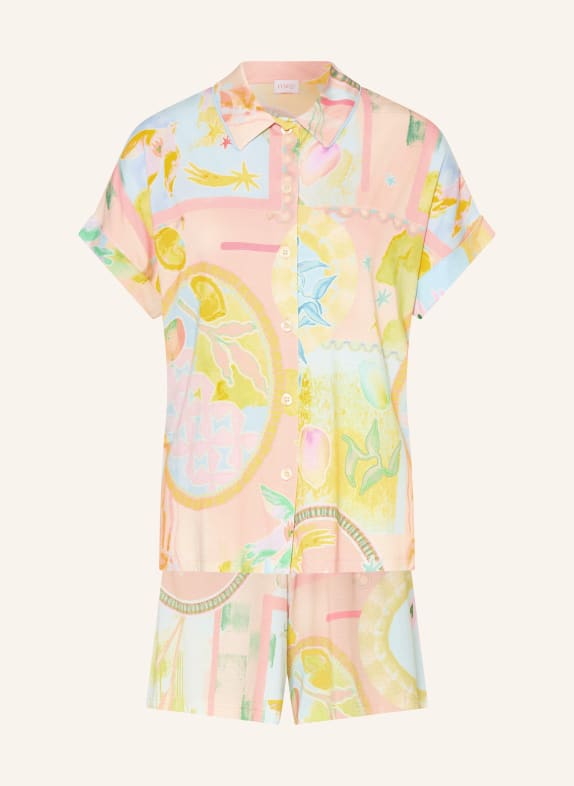 mey Shorty-Schlafanzug Serie MYSTIC VOYGE HELLBLAU / ROSA / GELB