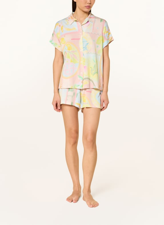 mey Shorty-pyjama serie MYSTIC VOYGE LICHTBLAUW / ROZE / GEEL