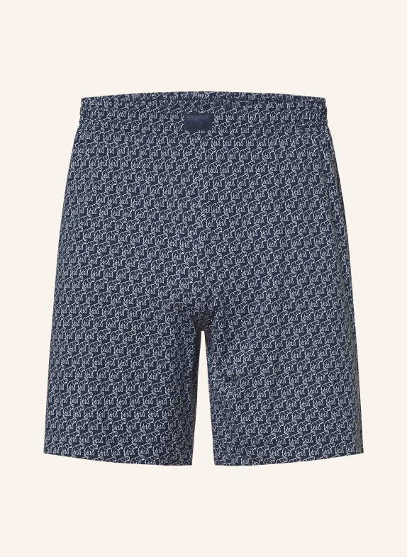 mey Schlafshorts Serie ELEPHANT WALK DUNKELBLAU / WEISS