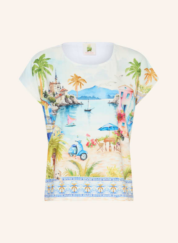 Princess GOES HOLLYWOOD T-shirt in a blend of materials WHITE / GREEN / BLUE