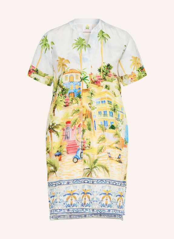 Princess GOES HOLLYWOOD Sukienka z jedwabiu BIAŁY / CIEMNOŻÓŁTY / NIEBIESKI