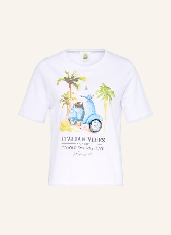 Princess GOES HOLLYWOOD T-shirt met sierstenen WIT / GROEN / LICHTBLAUW