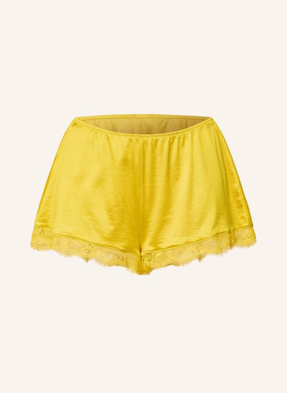 mey Schlafshorts Serie SHINE LACE mit Spitze DUNKELGELB