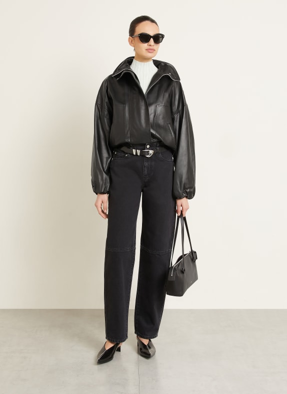 UTZON Lederjacke JADE SCHWARZ