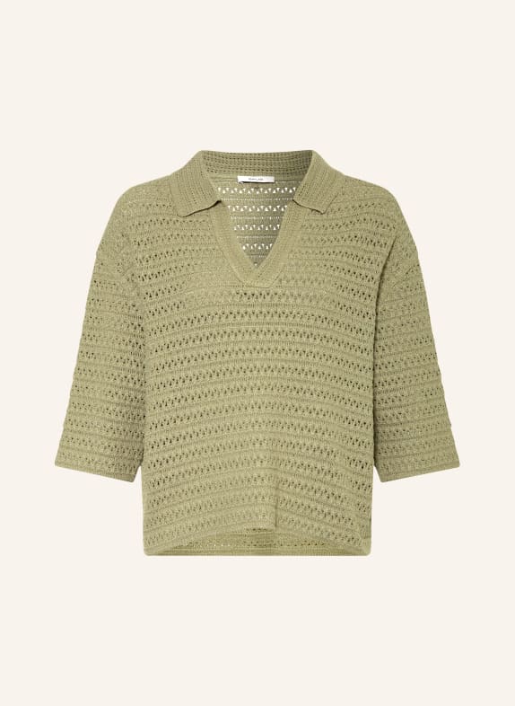 OPUS Sweter GARAKINO z rękawami 3/4 JASNOZIELONY