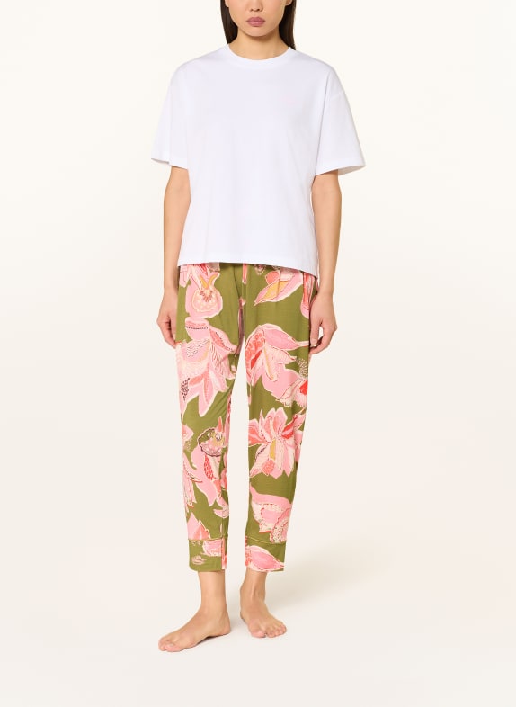 mey Slaapbroek serie FLOWER WHIRL OLIJF / ROZE / ROOD