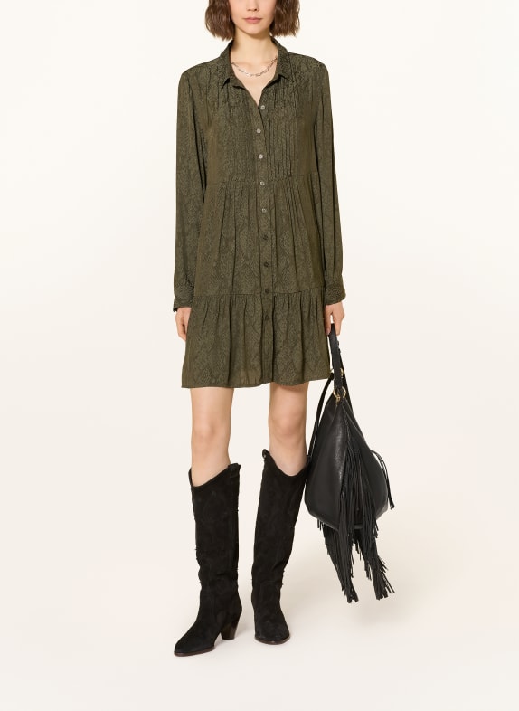 ba&sh Košilové šaty ROSYNA OLIVOVÁ / TMAVĚ ZELENÁ