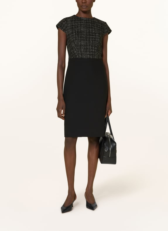 HOBBS Etuikleid ESME im Materialmix SCHWARZ / WEISS