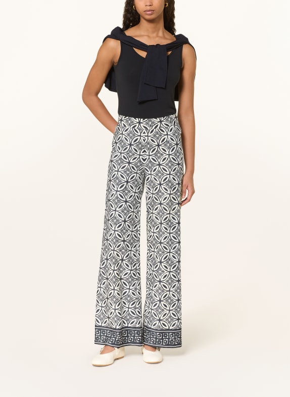 CAMBIO Marlenehose ALLISON CREME / DUNKELBLAU