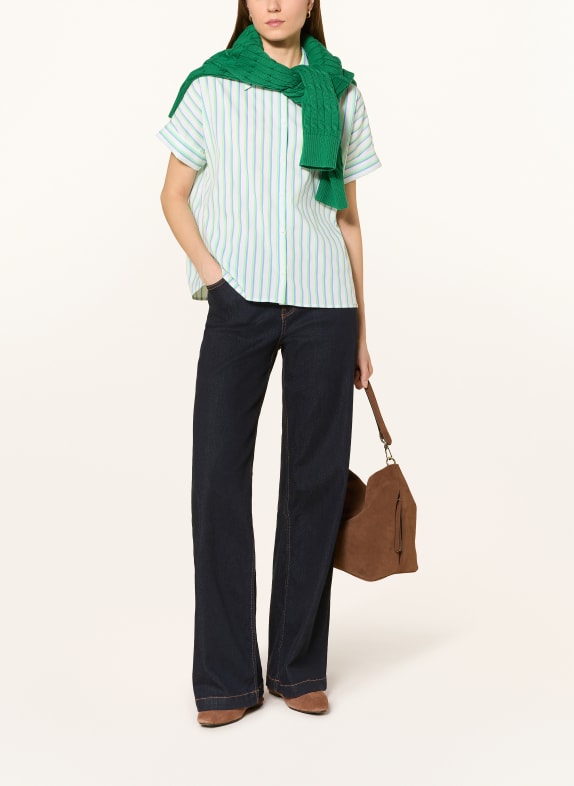 CINQUE Overhemdblouse CITAMM BLAUW / NEONGROEN / WIT