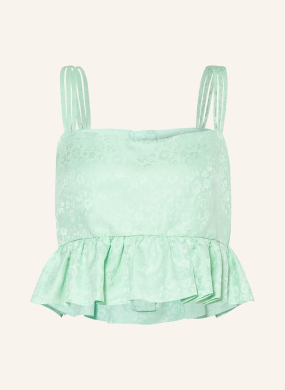 SANDRO Cropped-Blusentop mit Leinen MINT