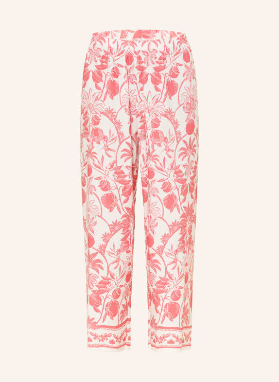 CALIDA 7/8 pyžamové kalhoty FAVOURITES BEACH SVĚTLE ČERVENÁ / BÍLÁ