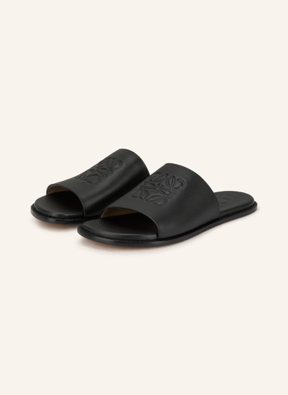 LOEWE Pantoletten FLEX ANAGRAM SCHWARZ