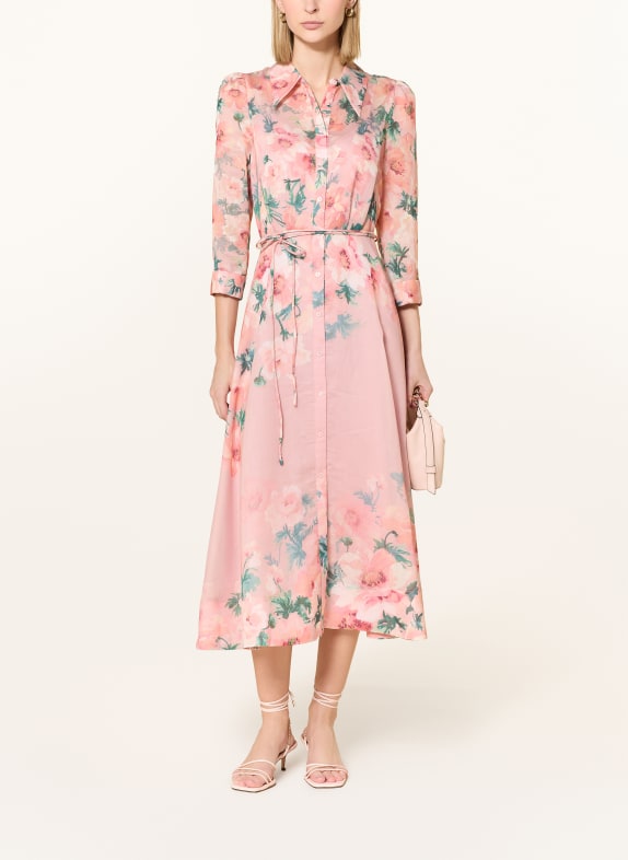 Phase Eight Hemdblusenkleid ANABELLA mit 3/4-Arm HELLROSA / CREME / GRÜN