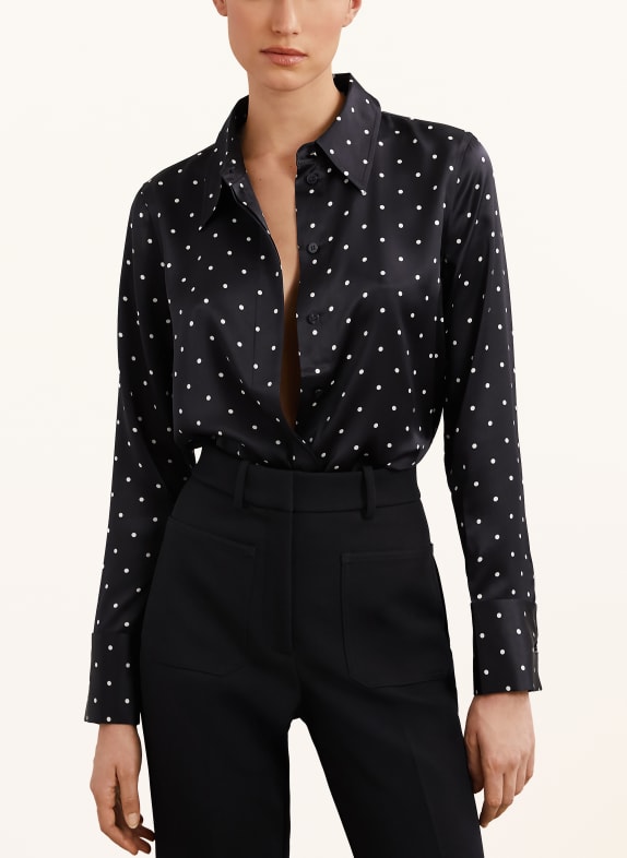 REISS Hemdbluse AMEIRA aus Seide DUNKELBLAU / WEISS