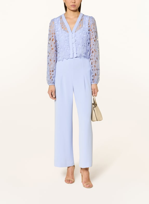 Phase Eight WINONA set: jumpsuit and jacket made from eyelet lace LIGHT BLUE