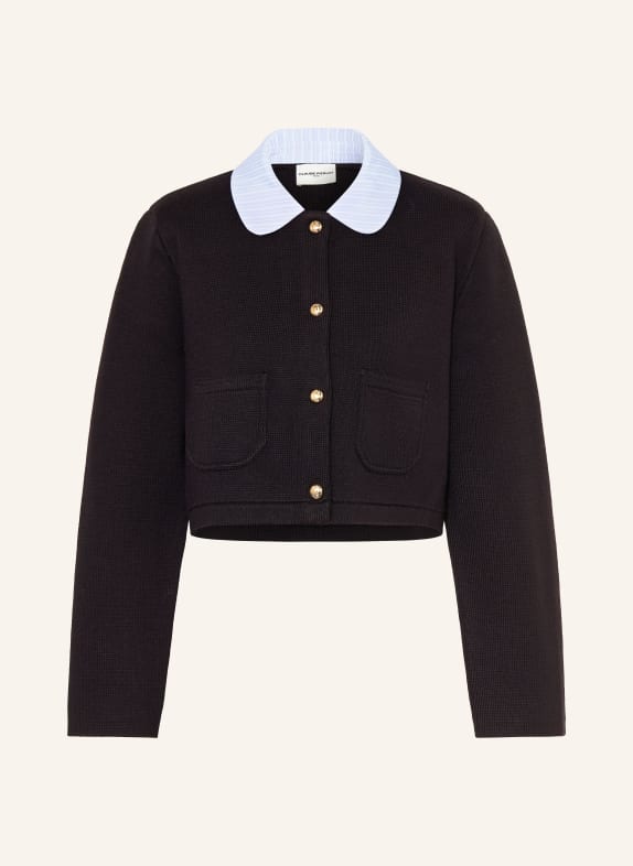 CLAUDIE PIERLOT Strickjacke im Materialmix DUNKELBLAU / HELLBLAU / WEISS