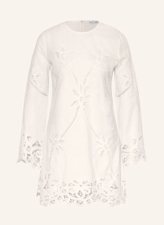 Veronica Beard Sukienka AMBERG z koronką ażurową ECRU