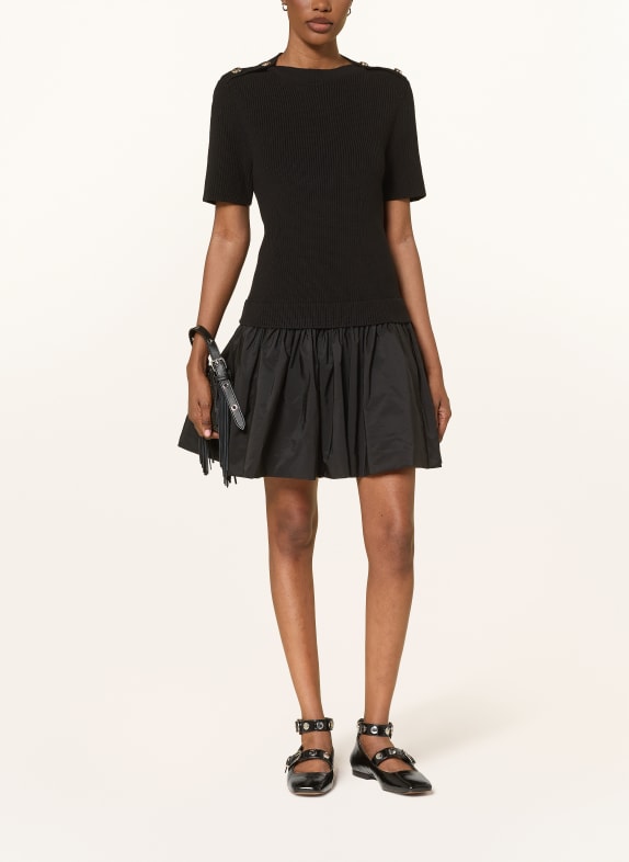 maje Sukienka z mieszanki materiałów CZARNY