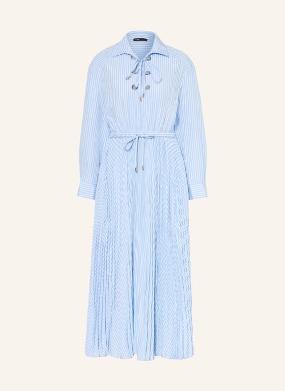 maje Sukienka koszulowa z plisami JASNONIEBIESKI / BIAŁY