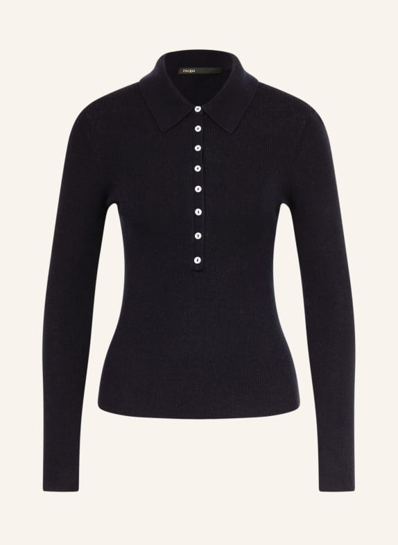 maje Dzianinowa koszulka polo GRANATOWY