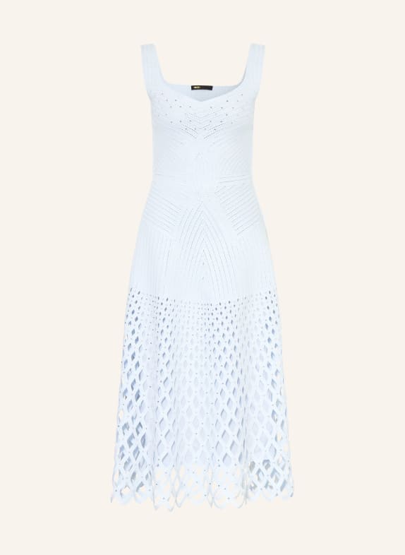 maje Strickkleid mit Schmucksteinen HELLBLAU