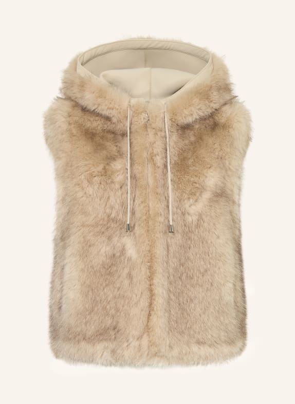maje Kamizelka ze sztucznego futra JASNOBRĄZOWY