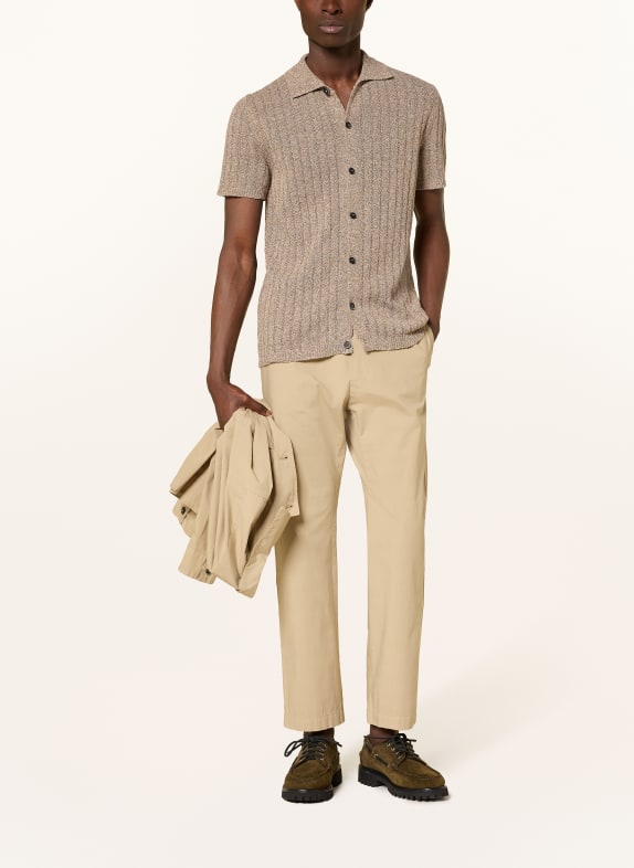 BARENA VENEZIA Kurzam-overhemd ELO Extra Slim Fit met linnen CAMEL