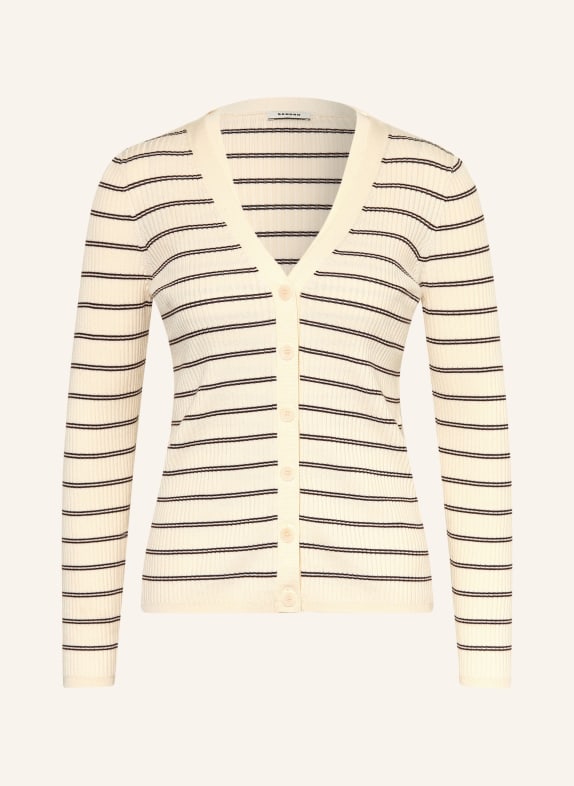 SANDRO Strickjacke ECRU / DUNKELBRAUN