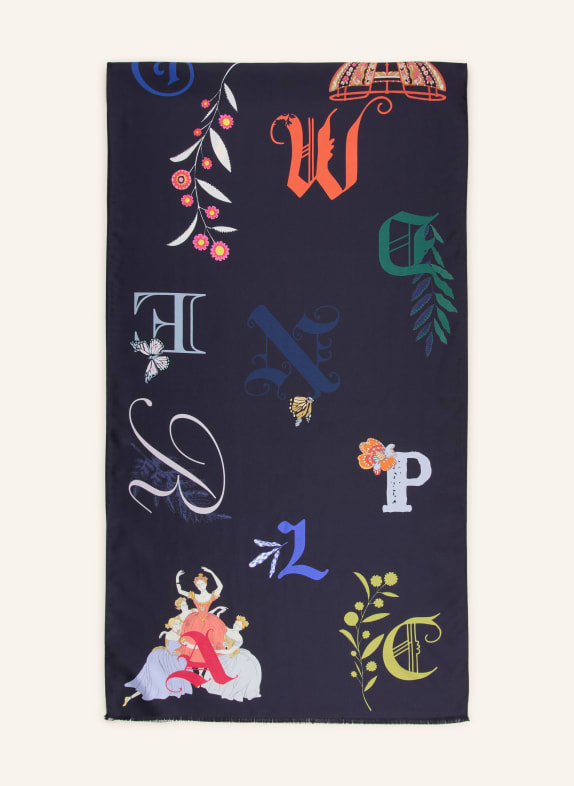 Barbieri silk scarf DARK BLUE / PINK / RED