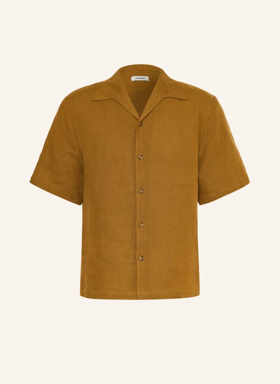 SANDRO Resorthemd Regular Fit aus Leinen COGNAC