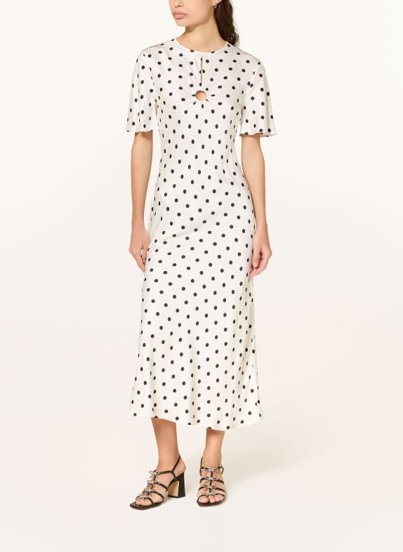 CLAUDIE PIERLOT satyna sukienka BIAŁY / CZARNY