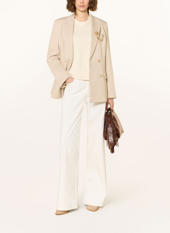 maje Wide Leg Jeans 10 WHITE