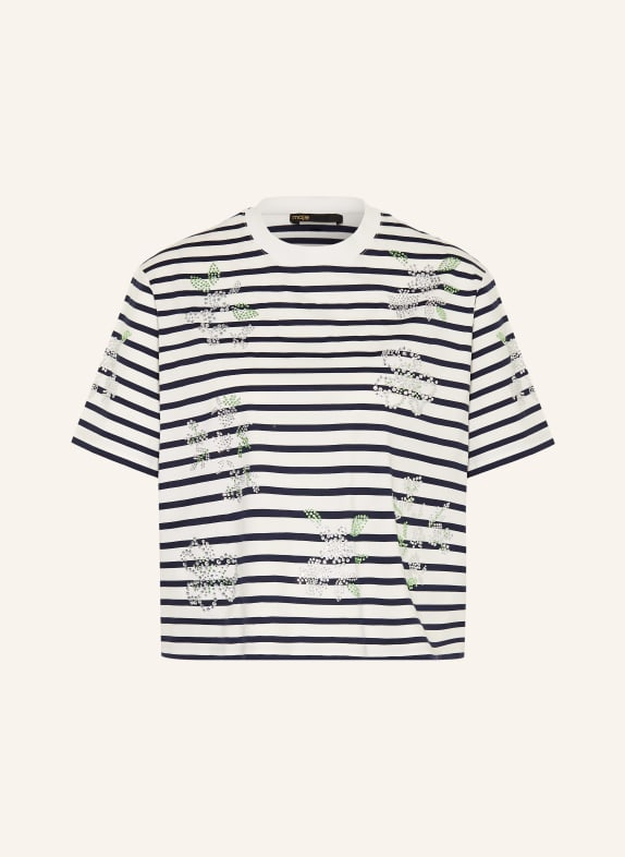 maje Koszulka z kamieniami ozdobnymi BIAŁY / GRANATOWY