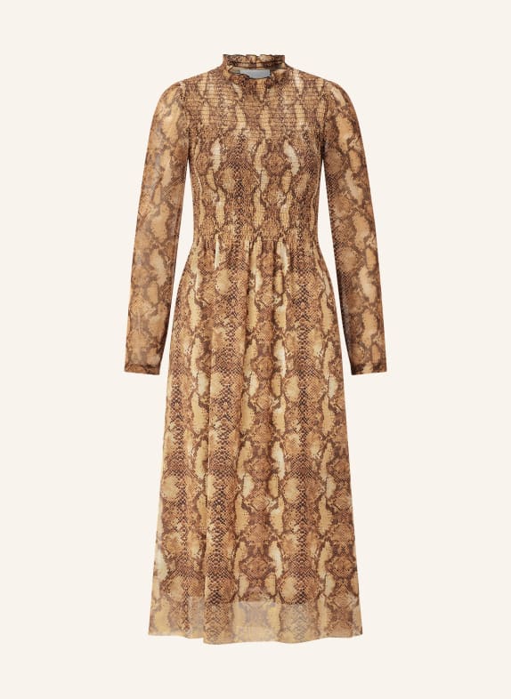 Rich & Royal Mesh-Kleid COGNAC / DUNKELBRAUN