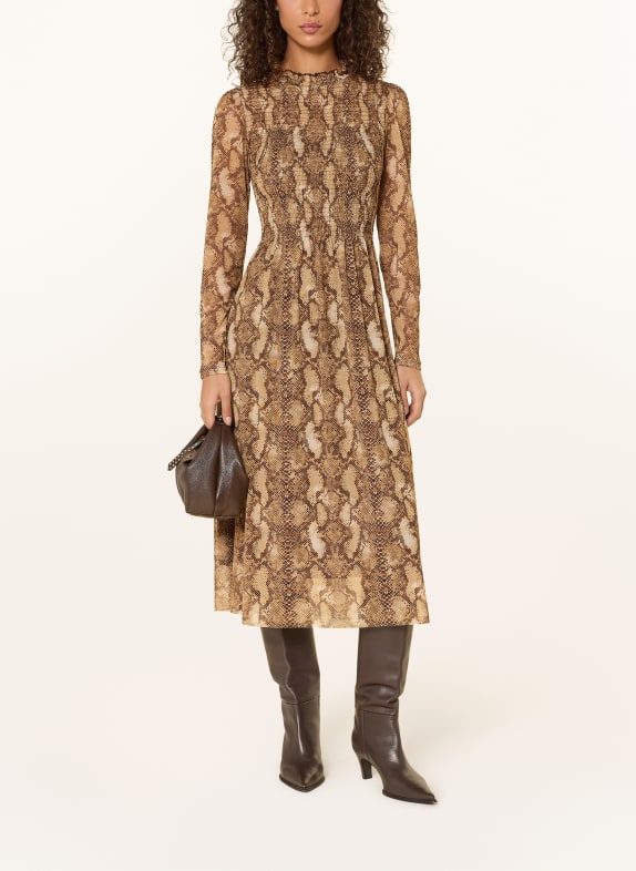 Rich & Royal Mesh-Kleid COGNAC / DUNKELBRAUN