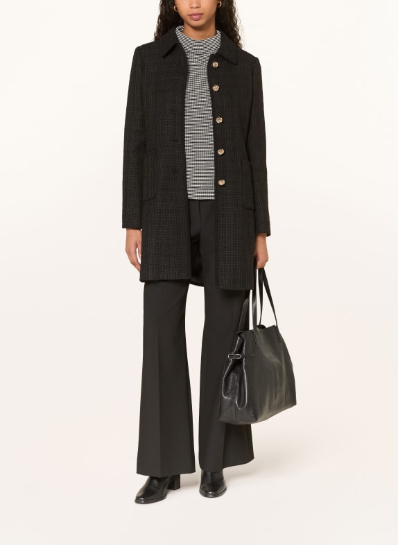 HOBBS Bouclé kabát EVANGELINE ČERNÁ