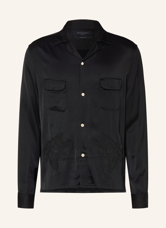 ALLSAINTS Saténová košile YODO Boxy Fit ČERNÁ