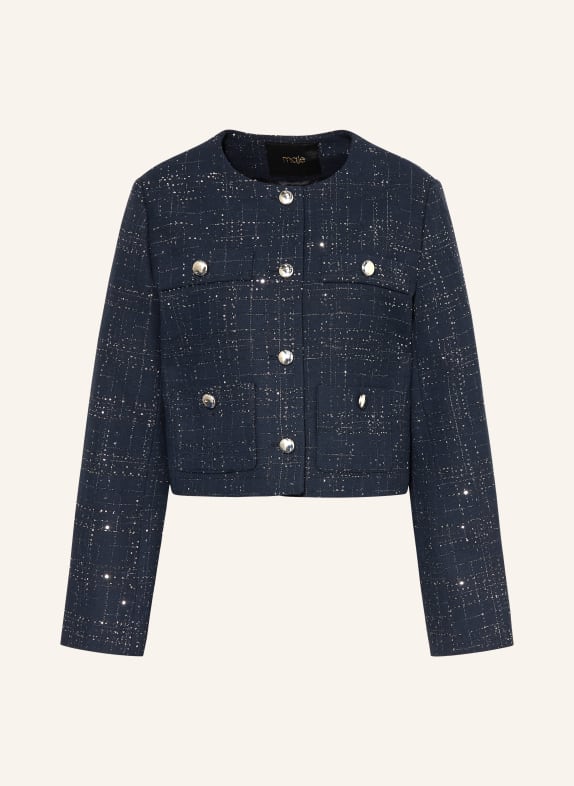 maje Kastenjacke mit Glitzergarn und Pailletten DUNKELBLAU