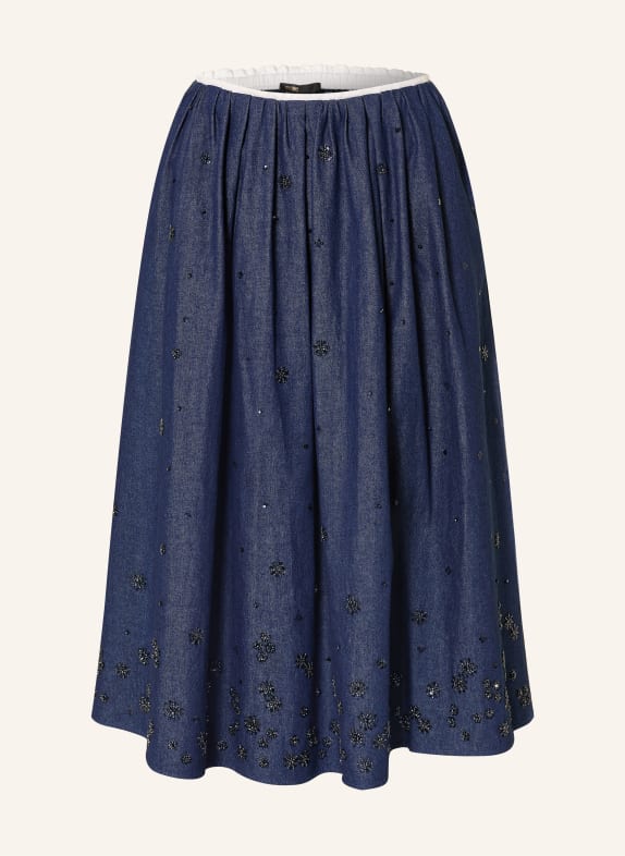 maje Jeansrock mit Pailletten DUNKELBLAU
