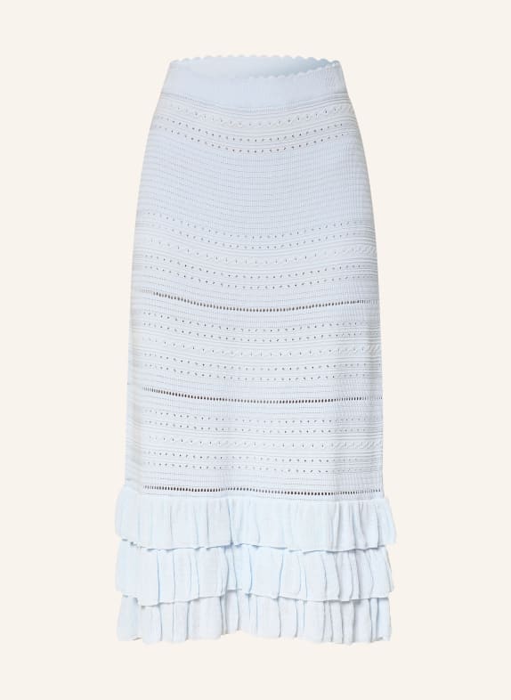 maje Strickrock mit Volants BLAUGRAU
