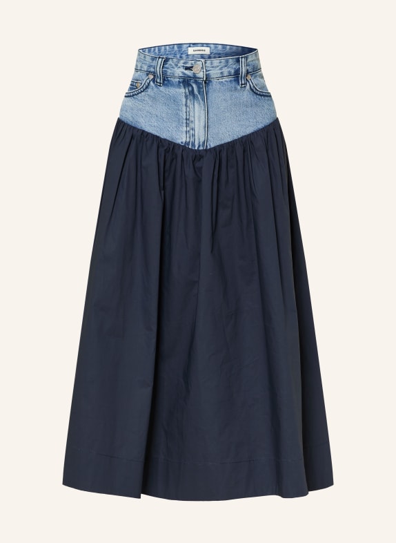 SANDRO Rock im Materialmix DUNKELBLAU / HELLBLAU