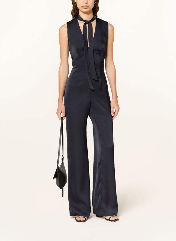 CLAUDIE PIERLOT Satin-Jumpsuit DUNKELBLAU