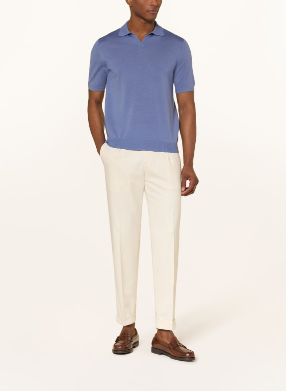 REISS Strick-Poloshirt DUCHIE aus Merinowolle BLAU