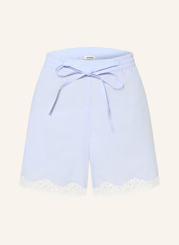 SANDRO Shorts mit Spitze HELLBLAU / WEISS