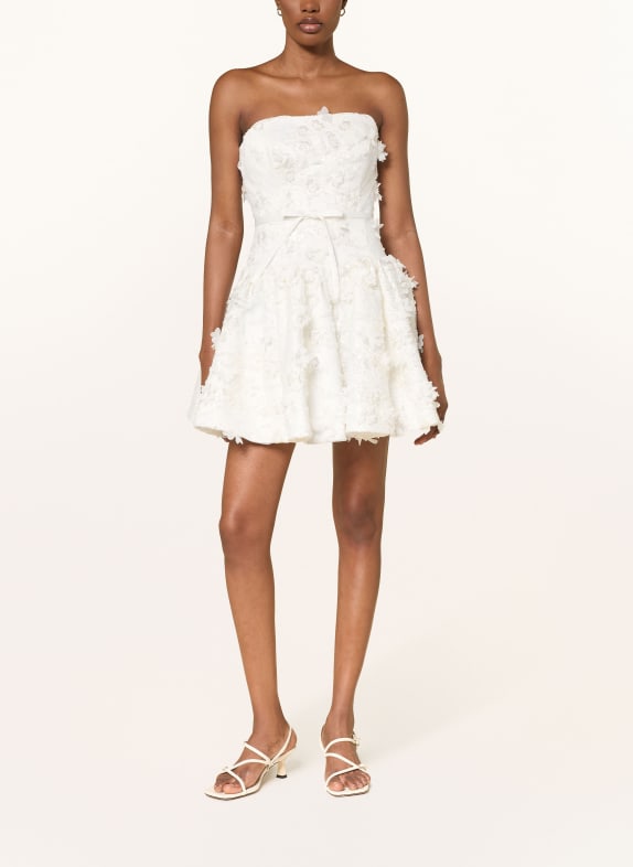 maje Sukienka koktajlowa z ozdobnymi perełkami BIAŁY