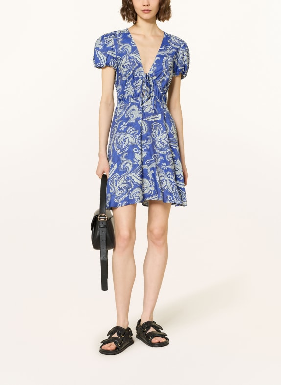 SANDRO Kleid BLAU / ECRU